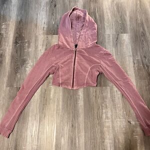 Out From Under (URBAN OUTFITTERS) cropped mini purple corset style sweater